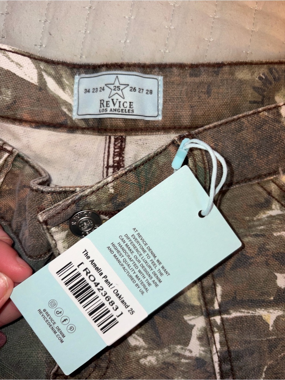 Revice cargo camo pants